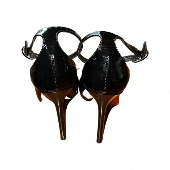 Christian Louboutin Rampoldi Ankle Strap Patent Leather Peep Toe Pump Black 37 - Picture 10 of 10